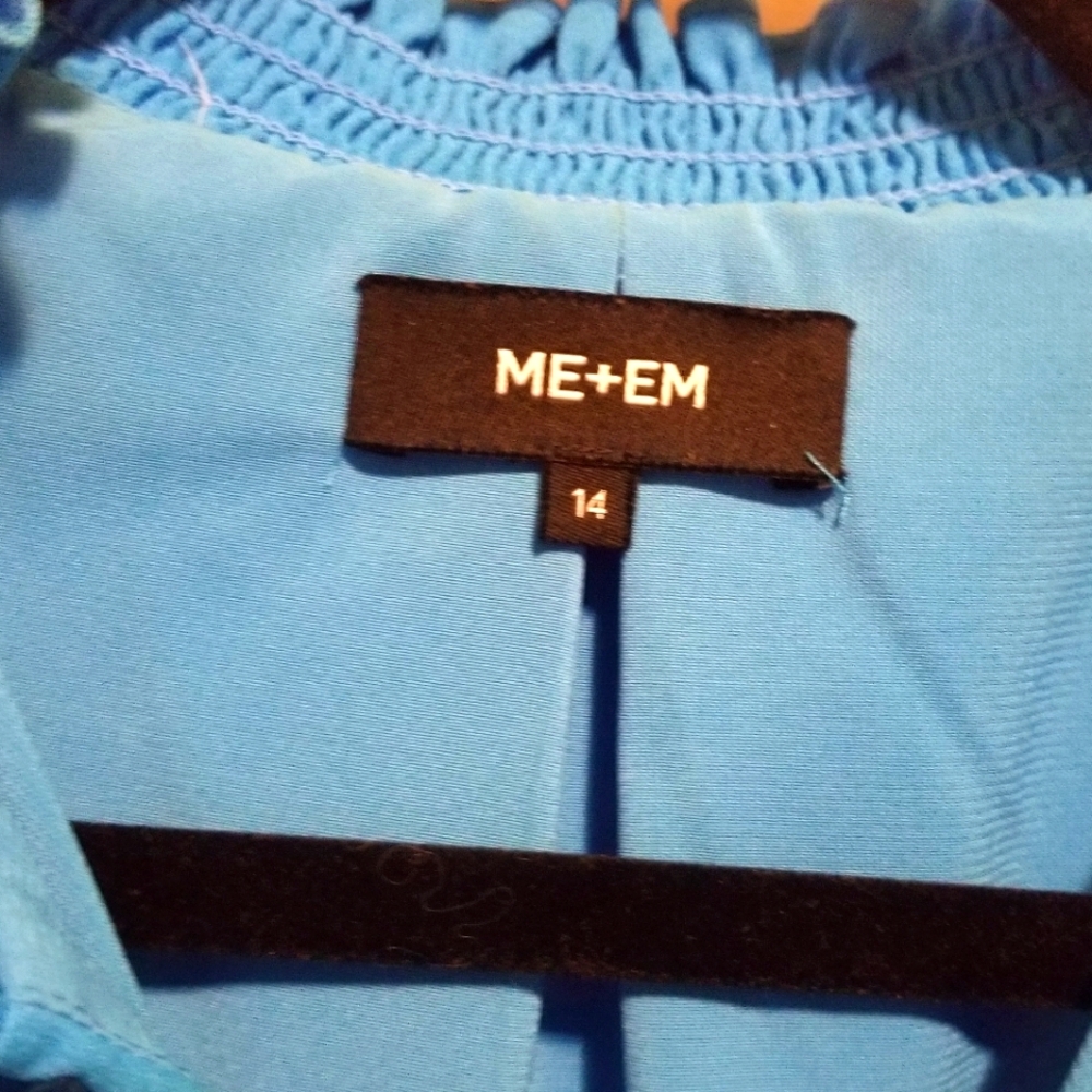ME+EM Statement Frill Swing Dress Signal Blue. Size: UK 14 = US 12. - Picture 8 of 12